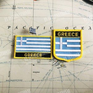 Greece National Flag Embroidery Patch Set