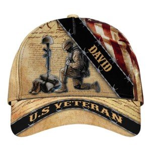 Custom Veteran Cap with American Flag Design