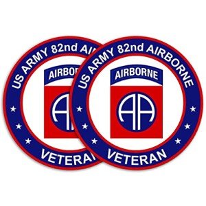 Army Veteran Circle Decal Stickers - 82nd Airborne