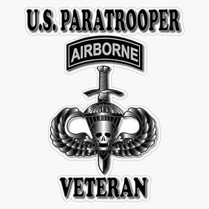 U.S. Paratrooper Veteran Waterproof Vinyl Sticker