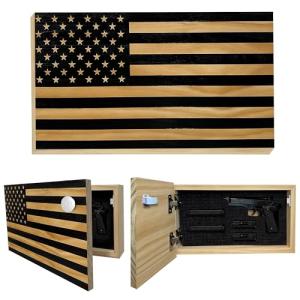 American Flag Hidden Gun Cabinet (Black)