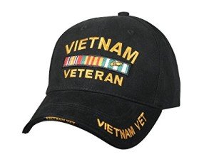 Black Vietnam Veteran Insignia Low Profile Cap