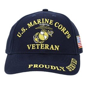 Marines Veteran Cap with Eagle Emblem - Blue