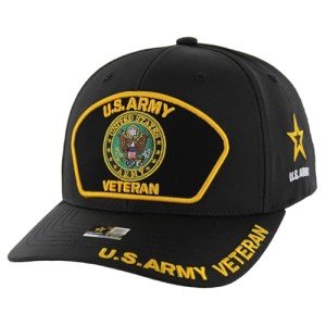 US Army Veteran Adjustable Baseball Cap with Patch