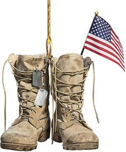 Veteran Boots Ornament - Army Holiday Decoration