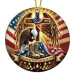 Patriotic Bald Eagle Christmas Ornament for Veterans