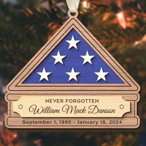 Patriotic Folded Flag Military Ornament for Veterans