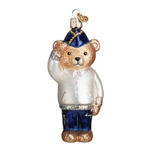 Veteran Bear Glass Ornament - Old World Christmas