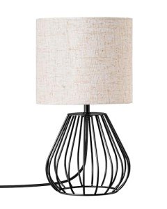 Modern Bedside Table Lamp with Metal Cage