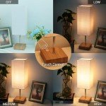 Touch Control Bedside Lamp with Wooden Base 15
