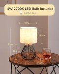 Modern Bedside Table Lamp with Metal Cage