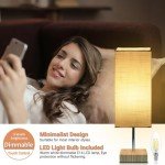 Touch Control Bedside Lamp with Wooden Base 15