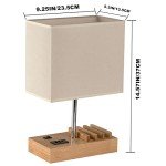 USB Bedside Lamp with Charging Ports and Dock