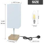 Touch Control Bedside Lamp with Wooden Base 15