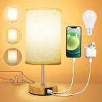 3-Way Dimmable Touch Control Bedside Lamp with USB