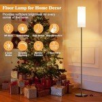 Modern 64" Floor Lamp with Remote Control