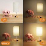 3-Way Dimmable Touch Control Bedside Lamp with USB