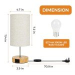 3-Way Dimmable Touch Control Bedside Lamp with USB