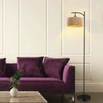 Farmhouse Rattan Floor Lamp - Rustic Boho Style