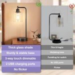 Set of 2 Industrial Touch Bedside Lamps