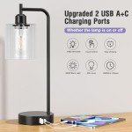 Set of 2 Industrial Touch Bedside Lamps