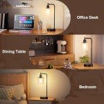Set of 2 Industrial Touch Bedside Lamps