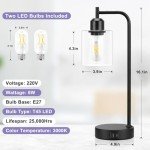 Set of 2 Industrial Touch Bedside Lamps