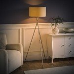 Modern Tripod Floor Lamp with Beige Shade