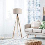 Elegant Beige Tripod Floor Lamp for Home Office