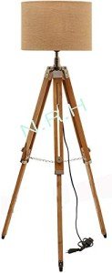 Nautical Wooden Tripod Floor Lamp - Adjustable Height