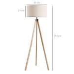 Elegant Beige Tripod Floor Lamp for Home Office