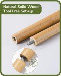 Dimmable Wooden Tripod Floor Lamp with Remote