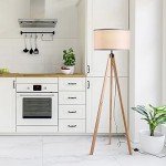 Elegant Beige Tripod Floor Lamp for Home Office