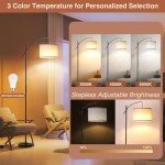 FIMEI 73.8'' Dimmable Arc Floor Lamp with Remote