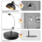 Osasy Vintage Arc Floor Lamp in Black-Gold