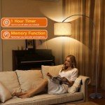 OUTON 70" Arc Floor Lamp with Remote Control