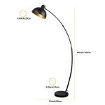 Osasy Vintage Arc Floor Lamp in Black-Gold