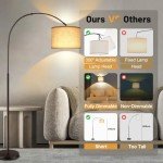 OUTON 70" Arc Floor Lamp with Remote Control