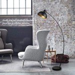 Osasy Vintage Arc Floor Lamp in Black-Gold