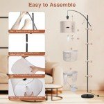 FIMEI 73.8'' Dimmable Arc Floor Lamp with Remote