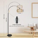 Stylish Arc Floor Lamp with Remote & Dimmable Bulb