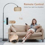 Stylish Arc Floor Lamp with Remote & Dimmable Bulb