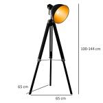 Industrial Tripod Floor Lamp with Adjustable Height