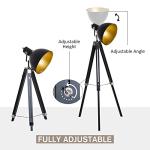 Industrial Tripod Floor Lamp with Adjustable Height