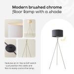 Modern Tripod Floor Lamp with Beige Shade