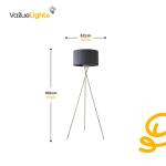 Modern Tripod Floor Lamp with Beige Shade