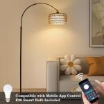 Stylish Arc Floor Lamp with Remote & Dimmable Bulb