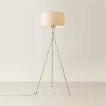Modern Tripod Floor Lamp with Beige Shade