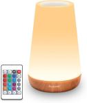 LED Touch Bedside Lamp with Remote & RGB Colors