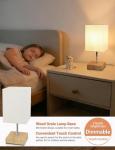 Touch Control Bedside Lamp with Wooden Base 15